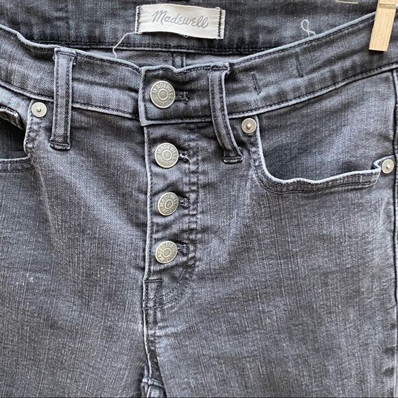 Madewell 9’ high rise skinny jeans button through edition washed black size 26 - Picture 10 of 10